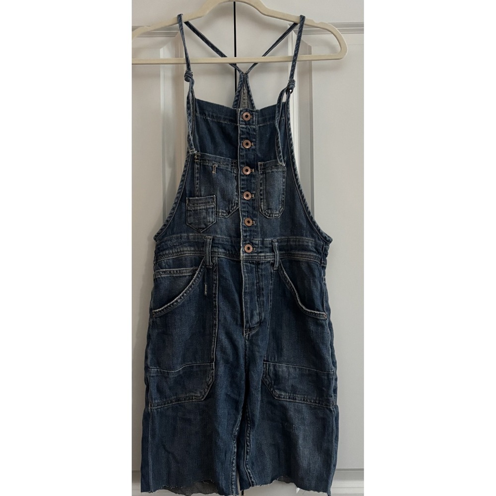 Pilcro By Anthropologie Womens Denim Overall Blue Utility Y2K Streetwear 25
